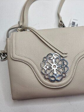 BRIGHTON Ferrara EVE Crossbody Bag Ivory Leather Adjustable Strap New w/tags$320